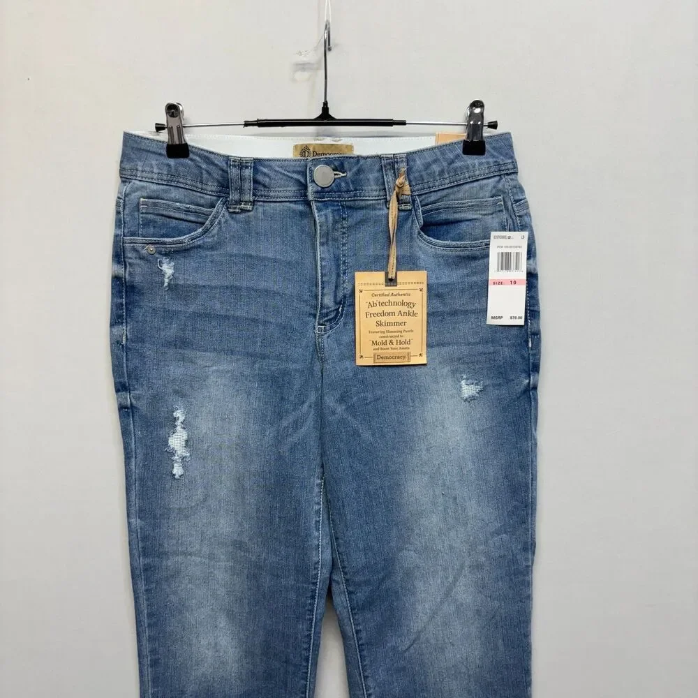 NWT Democracy Women Freedom Ankle Skimmer Jeans Size 10 Blue Denim C093 -18